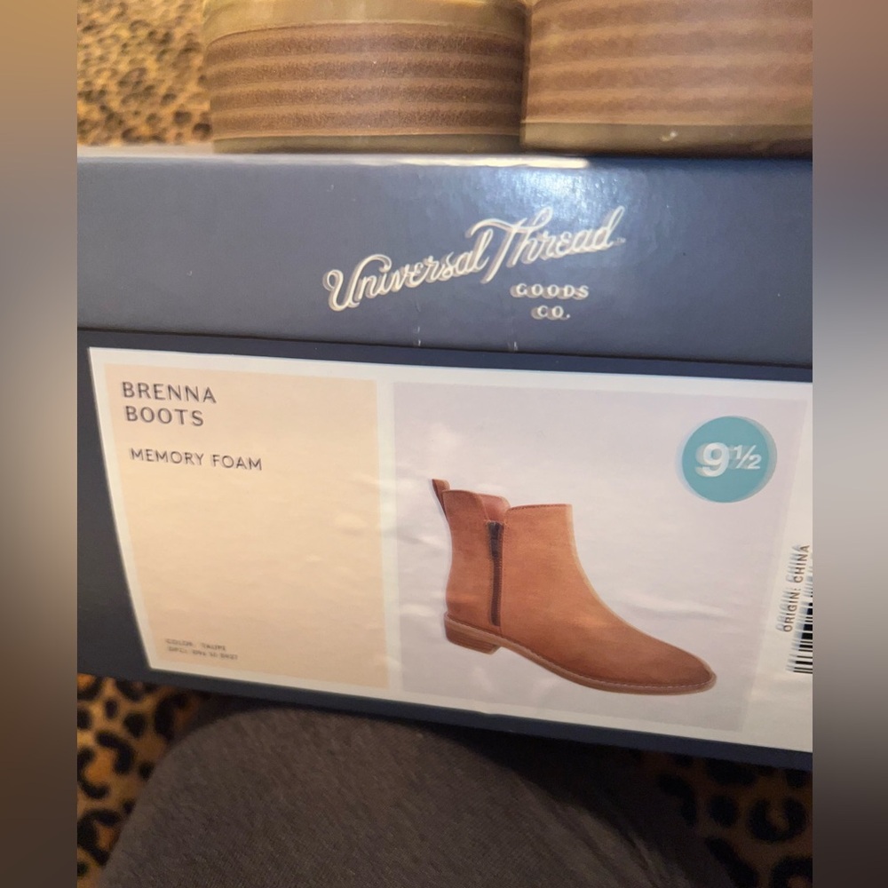 Tan Memory Foam Ankle Boots - Picture 7 of 9